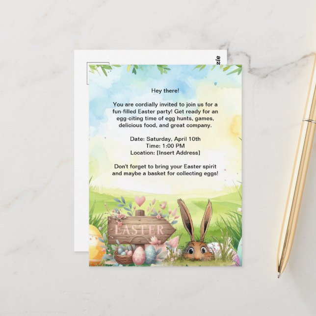 Påskfest inbjudan kort (Fram/Back In Situ)
