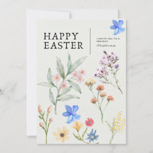 Påskfestinbjudan med blommotiv inbjudningar