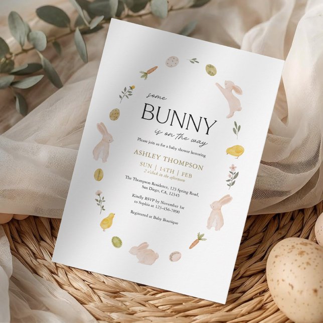 Påskfirande för lilla kaninen Baby Shower Inbjudningar (Skapare uppladdad)
