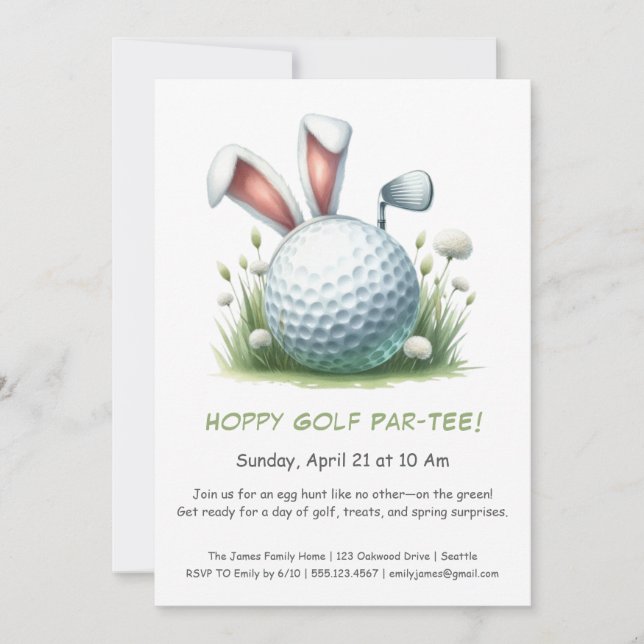 Påskfirande Golfinbjudan Inbjudningar (Framsida)