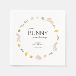 Påskfirande med lite kanin på baby shower pappersservett