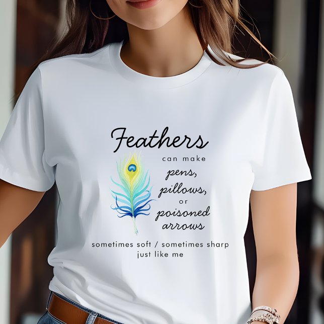 Påskfjäder-motiverande citat för kvinnor t shirt (Peacock Feather Motivational Quote Women's T-Shirt)