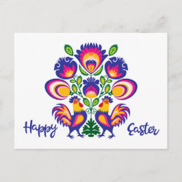 Påskfolklore med 2 tuppar Anpassad postkort Vykort