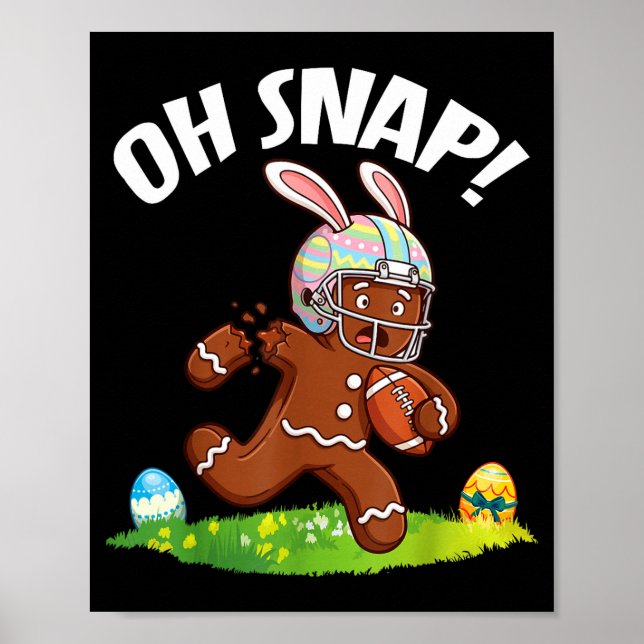 Påskfotbollsgubbe Oh Snap Brutna Arm Poster (Framsidan)