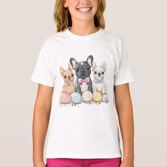 Påskfranska bulldoggar t shirt (Framsida)