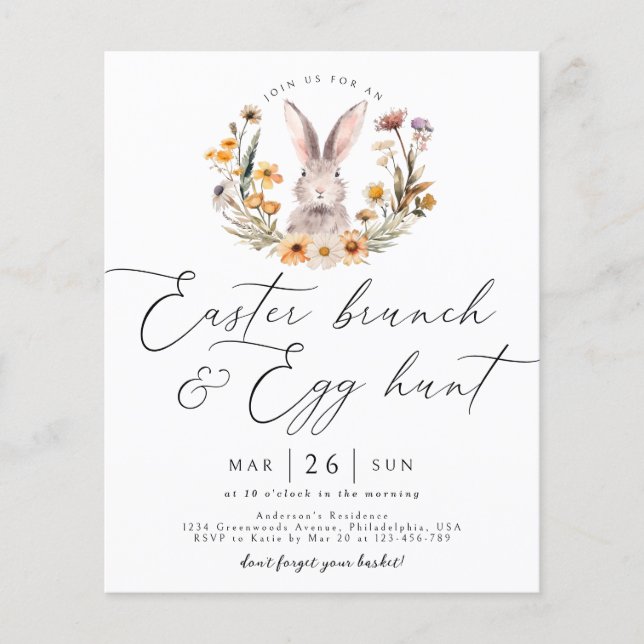 Påskfrukost på budget äggsökning vildblomma kanin (Framsida)