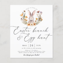 Påskfrukost på budget äggsökning vildblomma kanin