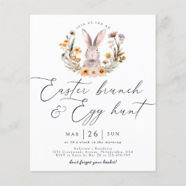 Påskfrukost på budget äggsökning vildblomma kanin