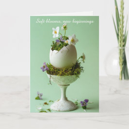 Påskfrukostinbjudan Blommig Ägg Vår Elegant Tack Kort