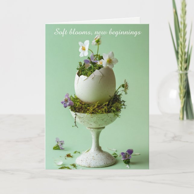 Påskfrukostinbjudan Blommig Ägg Vår Elegant Tack Kort (Framsida)