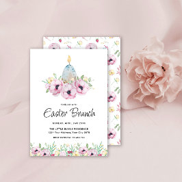 Påskfrukostinbjudan med blommotiv inbjudningar