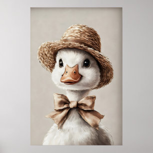 Påskgås i hatt med bågeutskrift, vår poster