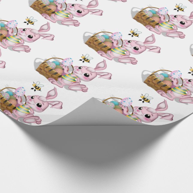 Påskgåvasjal/kanin med basketen med ägg presentpapper (Hörn)