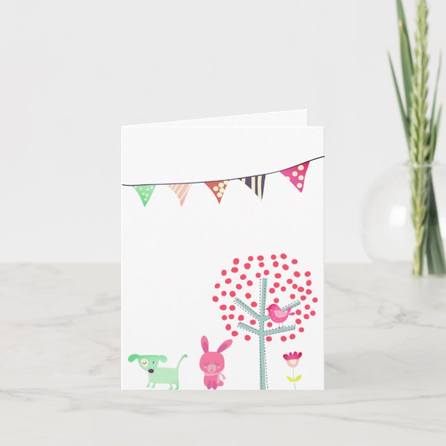 Påskglad kanin kort (Framsida)