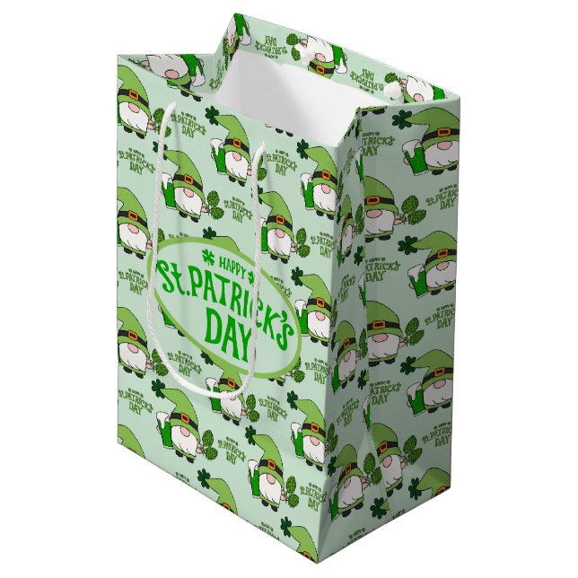Påskgnom Grön Presentpåse (Framsidan Vinklad)