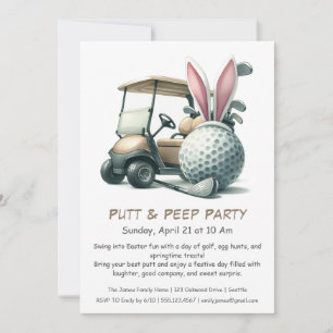 Påskgolf-inbjudan för Putt & Peep Party Inbjudningar