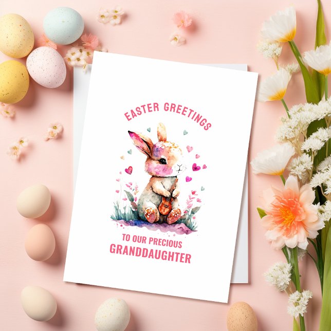 Påskhälsning Barnbarnsdotter Gitarr Kanin Kort (Skapare uppladdad)