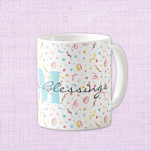Påskhälsningar Monogram 11oz Klassisk Kaffe Mugg