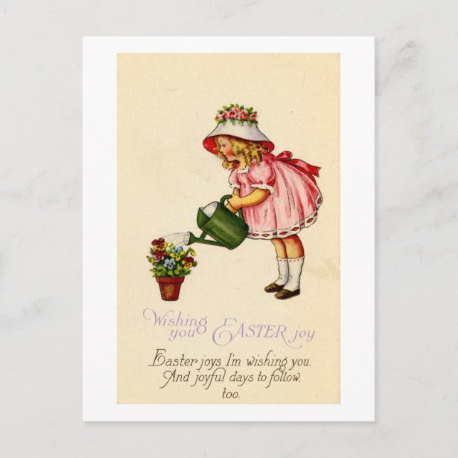 Påskhälsningkort (Ca. 1915) Helg Vykort (Framsida)