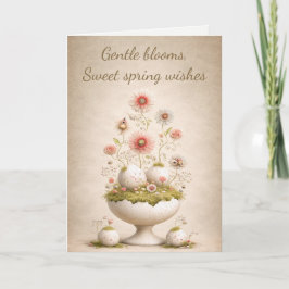 Påskhälsningskort Blommig Mjuk Vår Elegant Tack Kort