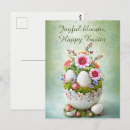Påskhälsningskort Blommig Vår Elegant Vykort