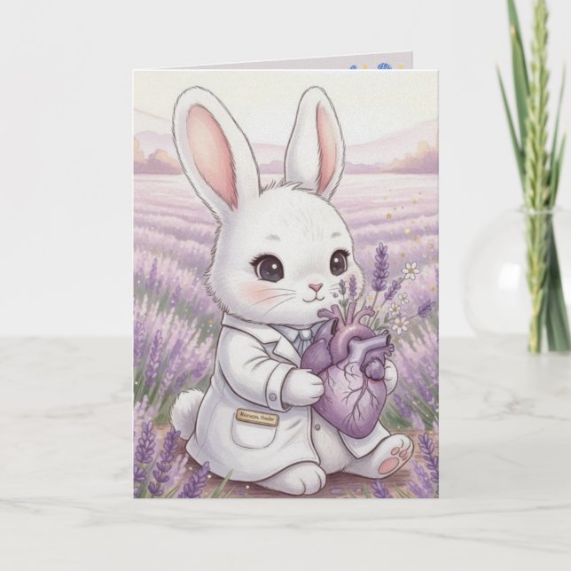 Påskhälsningskort, Doktor Kanin Present för Hälsa Kort (Framsida)