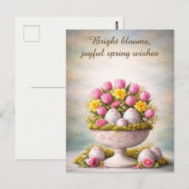 Påskhälsningskort Tulpaner Blommor Vår Vykort