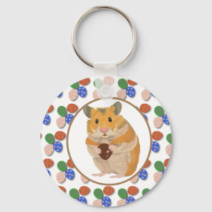 Påskhamster med chokladägg nyckelring