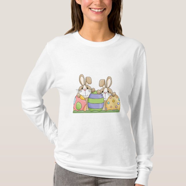 påskharar och ägg tee shirt (Framsida)