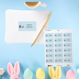 Påskharar & Påskägg Returadressetiketter Adressetikett