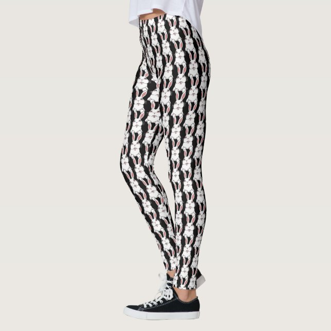 Påskharbunny Leggings Svarta Påsk Leggings Byxor (Vänster)