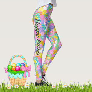 Påskhare Ägg Hunt Bright Pastellkrita Leggings
