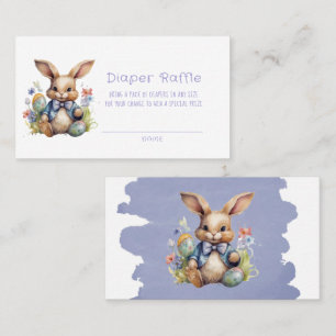 Påskhare Ägg och blommor Diaper Raffle Visitkort