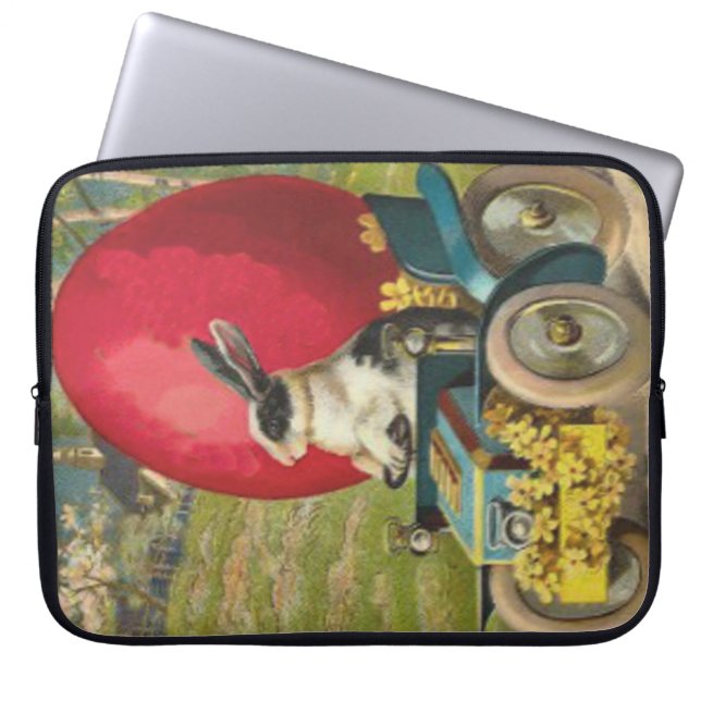 Påskhare Äggbilens liggande Laptop Sleeve (Framsidan)