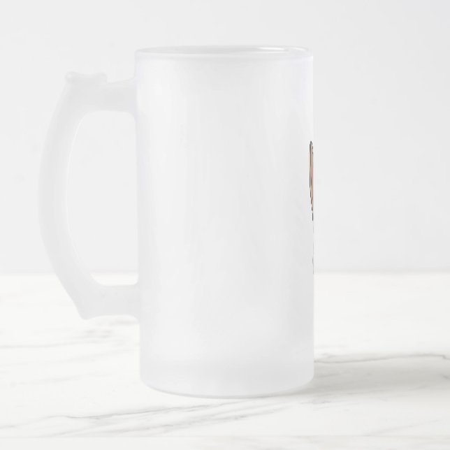 Påskhare Ansikte blomma med kanin-Påskägg Frostat Ölglas (Vänster)