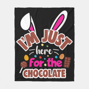 Påskhare att jag bara är här för chokladen fleecefilt