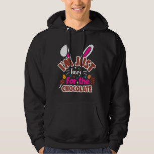 Påskhare att jag bara är här för chokladen hoodie