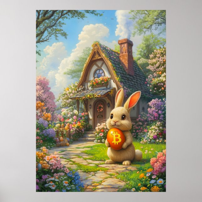 Påskhare  av Bitcoin Rabbit Hål Poster (Framsidan)