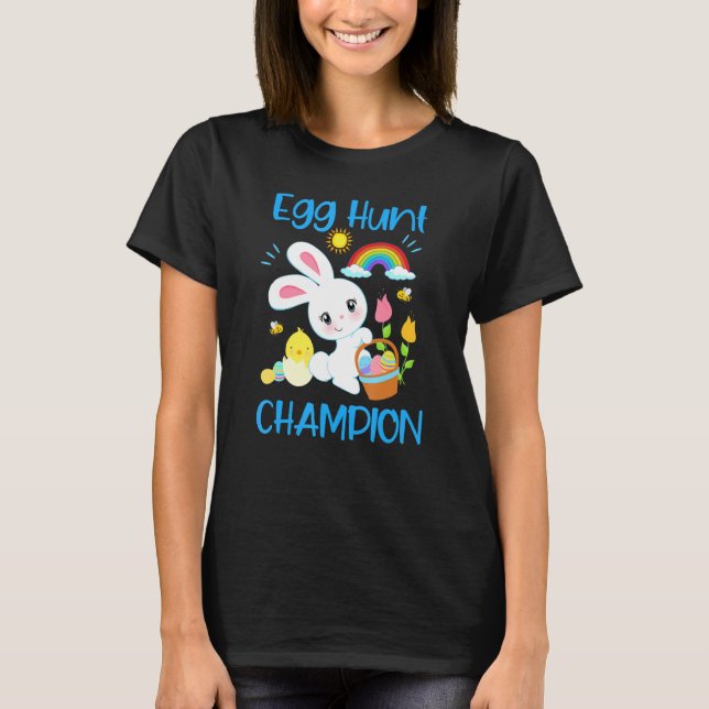 PÅSKHARE av EGG HUNT CHAMPION-priset Cute Småbarn T Shirt (Framsida)
