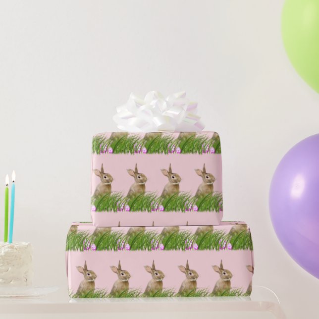 Påskhare av gräs med ägg presentpapper (Festgåvor)