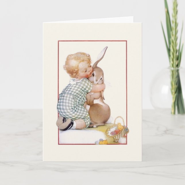 Påskhare av vintage - hälsningskort helgkort (Framsida)