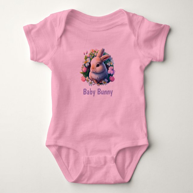 Påskhare Baby Bodykostym för flickor T Shirt (Framsida)
