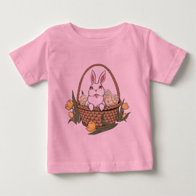 Påskhare Baby Shirt Baby Påsk Tee Shirt (Framsida)