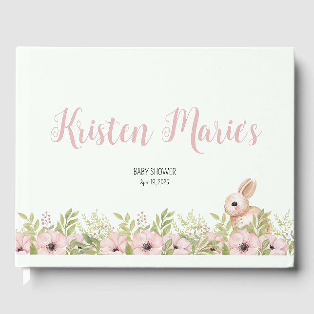 Påskhare Baby Shower Gästböcker (Framsida)