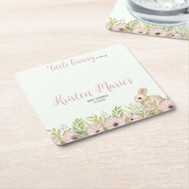 Påskhare Baby Shower Underlägg Papper Kvadrat (Vinklad)