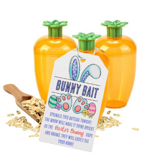 Påskhare Bait Blue Presentetikett