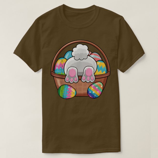 Påskhare Basket Eggs-kaninens Påsk-dag Kvinnor M T Shirt (Design framsida)