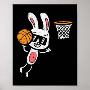 Påskhare Basketball Dunk Sports Boys Kids Todd Poster
