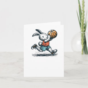 Påskhare Basketball Player - minimalistiskt djur Kort