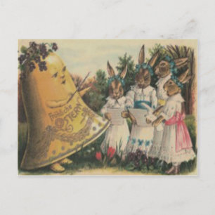 Påskhare Bell Lily Daisy Choir Helg Vykort